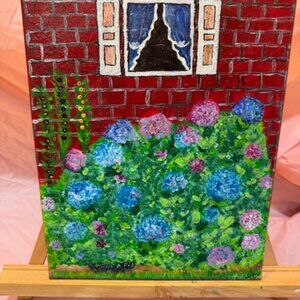 11 x 14 original canvas painting by Sabine Cool " Hydrangeas"